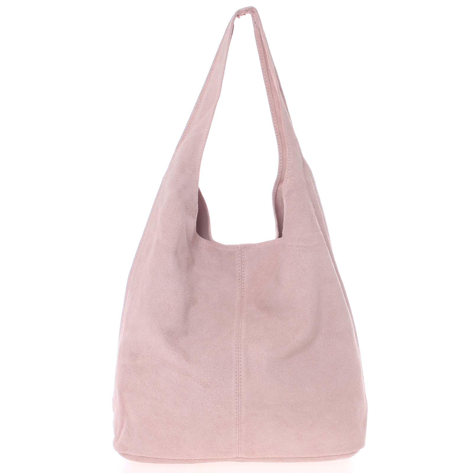 Veľká dámska kožená kabelka cez plece svetloružová - ItalY Ocypete