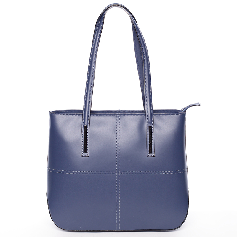 Moderná dámska kožená kabelka tmavo modrá - ItalY Adalicia