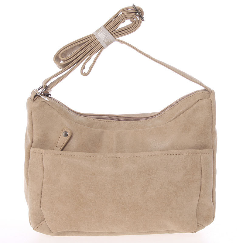 Dámska trendy crossbody kabelka taupe - Just Dreamz Bethany