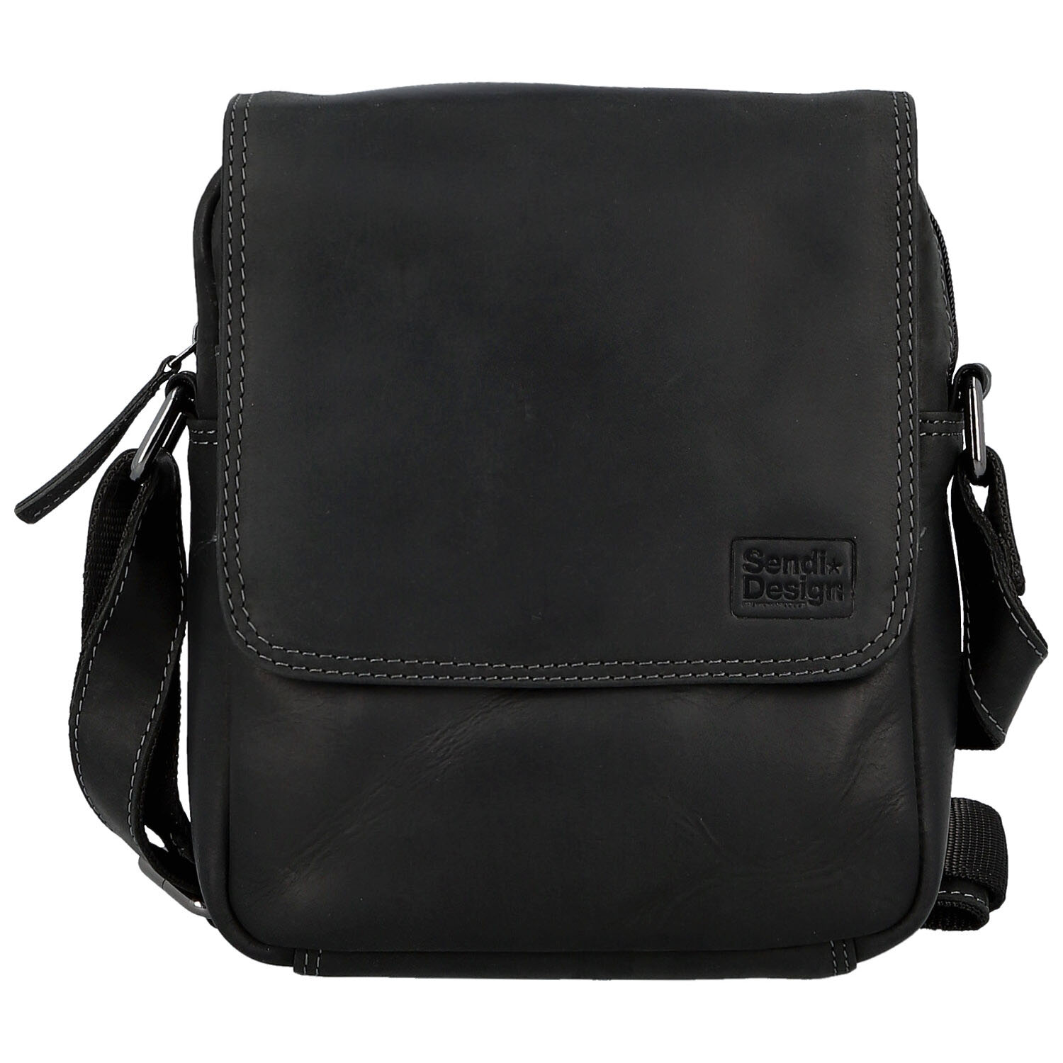 Pánska kožená crossbody taška čierna - Sendi Design Fidlo