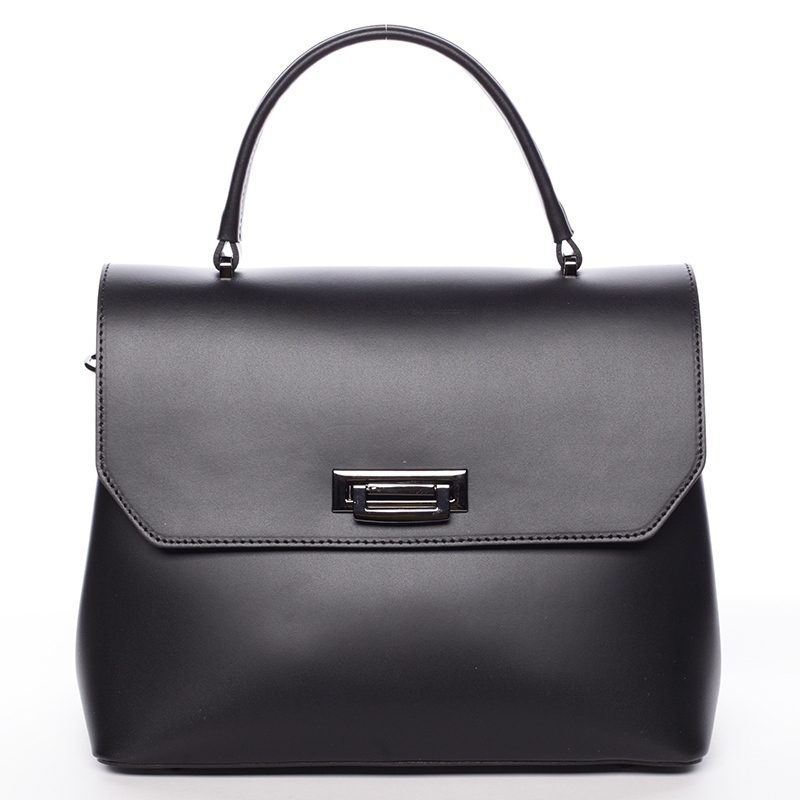Originálna hladká čierna dámska kabelka do ruky - ItalY Neola