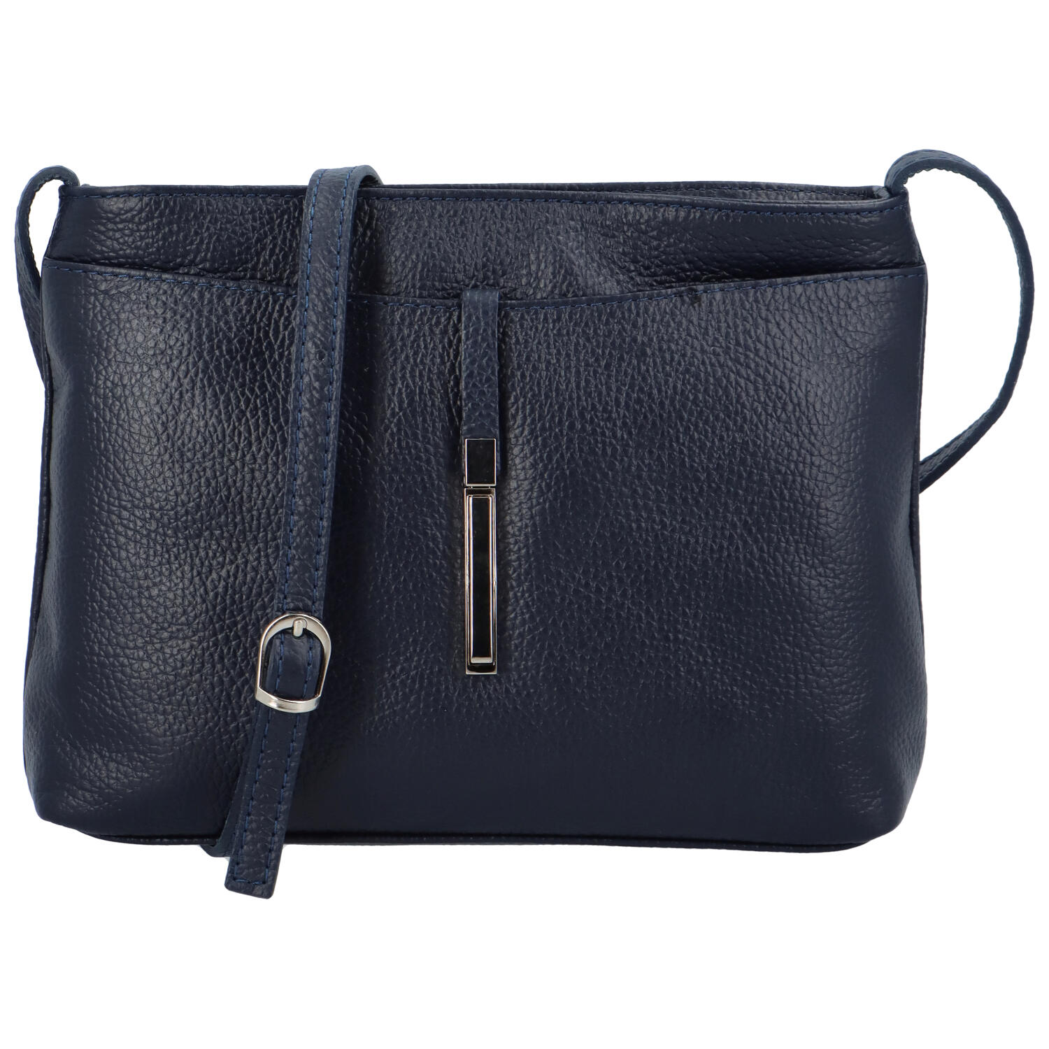 Dámska kožená crossbody kabelka tmavo modrá - ItalY Eneta