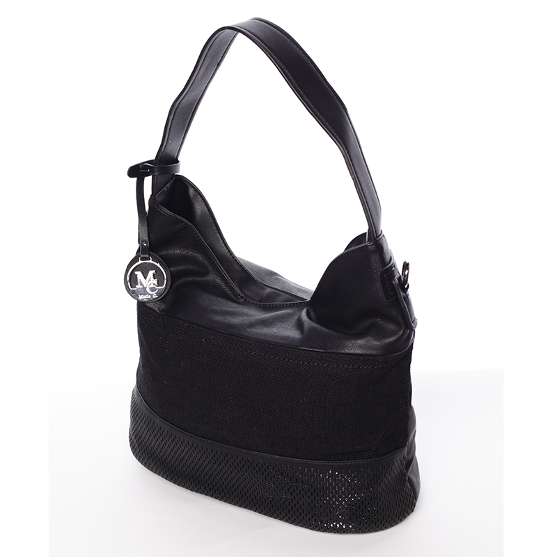 Trendy dámska kabelka cez plece čierna - MARIA C Fleur