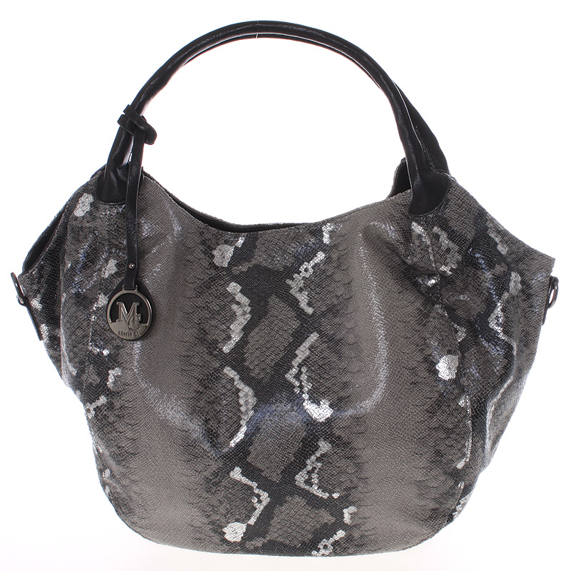 Veľká dámska čierna kabelka v štýle hadej kože - MARIA C Halcyon