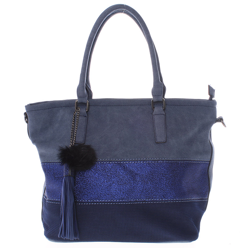 Veľká módna dámska modrá kabelka cez rameno - MARIA C Gamma