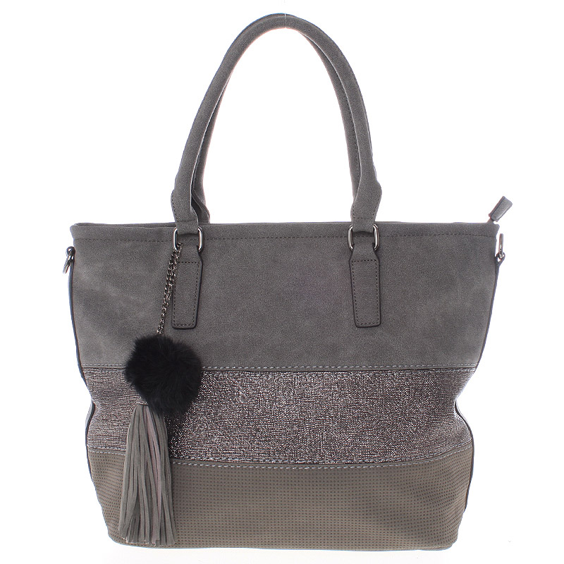 Veľká módna dámska šedá kabelka cez rameno - MARIA C Gamma