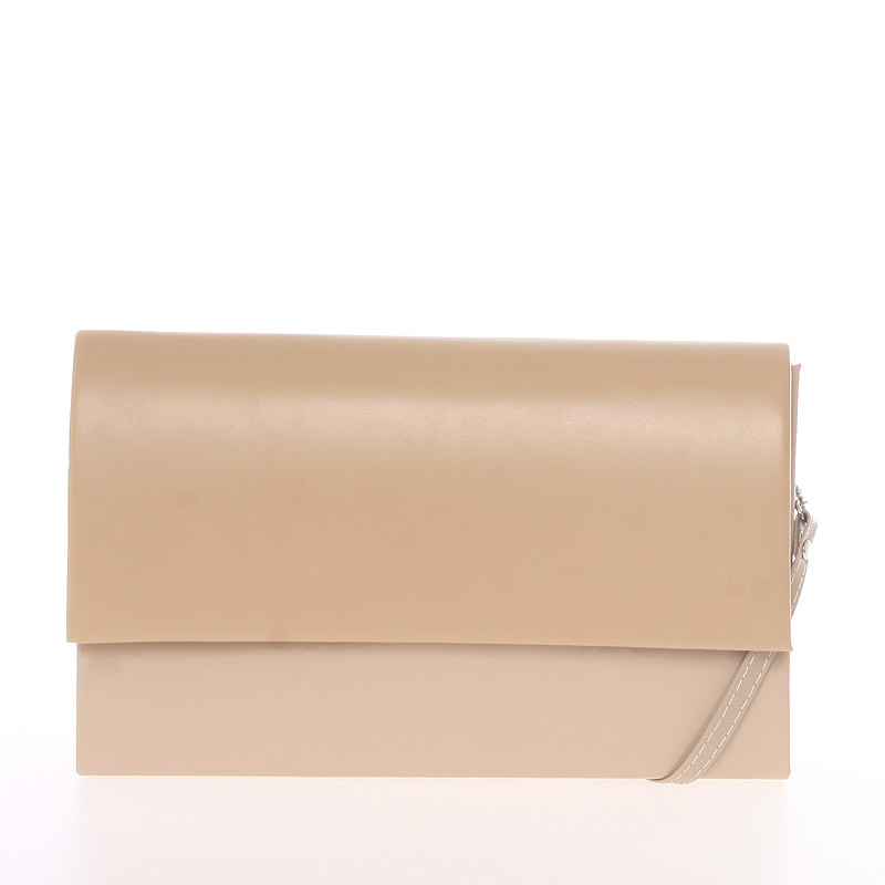 Štýlová dámska listová kabelka camel lesklá - Delami Boston