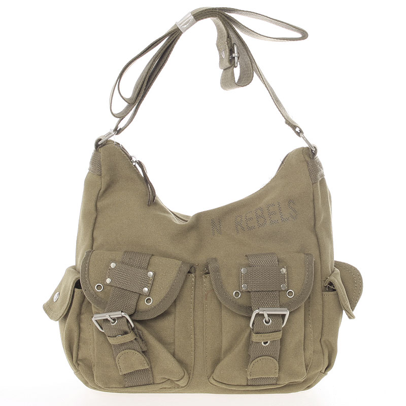 Dámska látková crossbody taška hnedá - New Rebels Mikayla