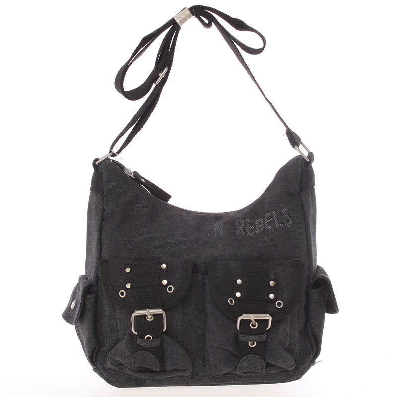 Dámska látková crossbody taška čierna - New Rebels Mikayla