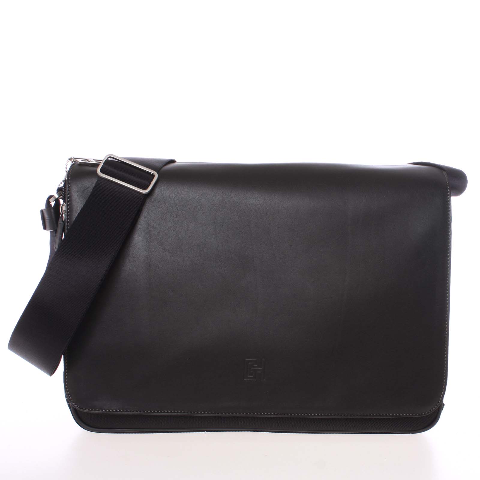 Veľká pánska kožená taška cez rameno čierna - Gerard HENON Mentor