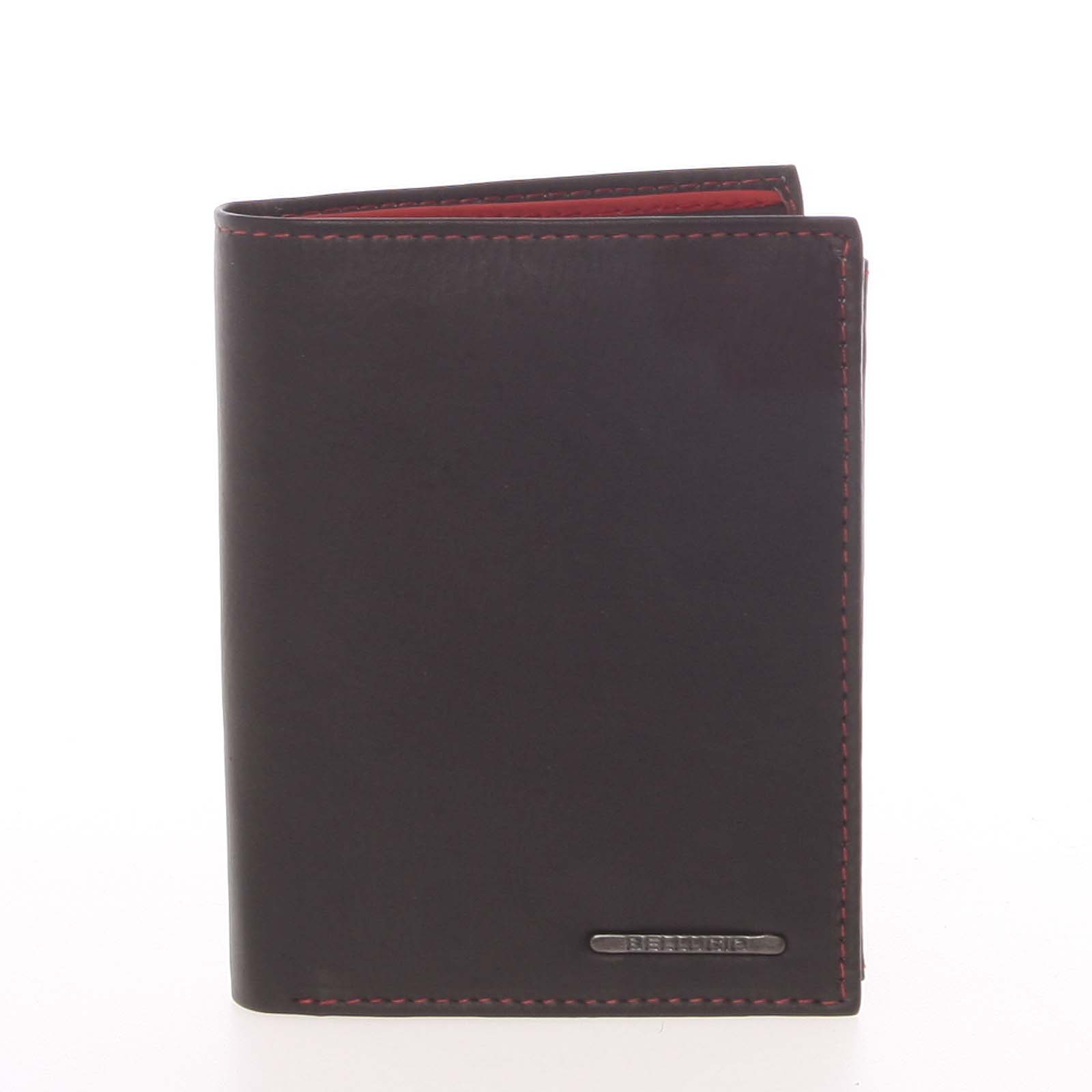 Pánska prešívaná kožená peňaženka čierna - Bellugio Panagiotis