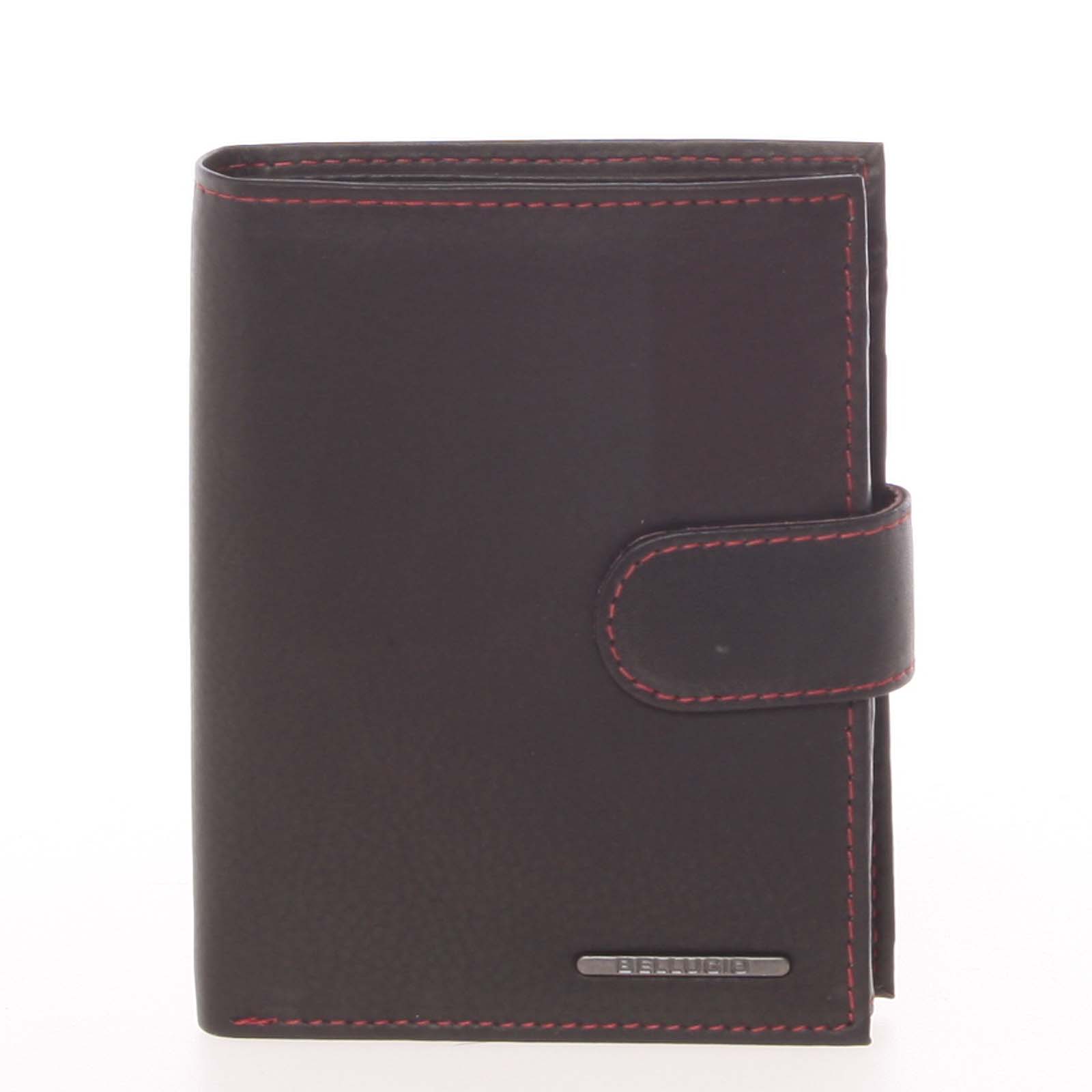Prešívaná kožená peňaženka čierna - Bellugio Palaemon