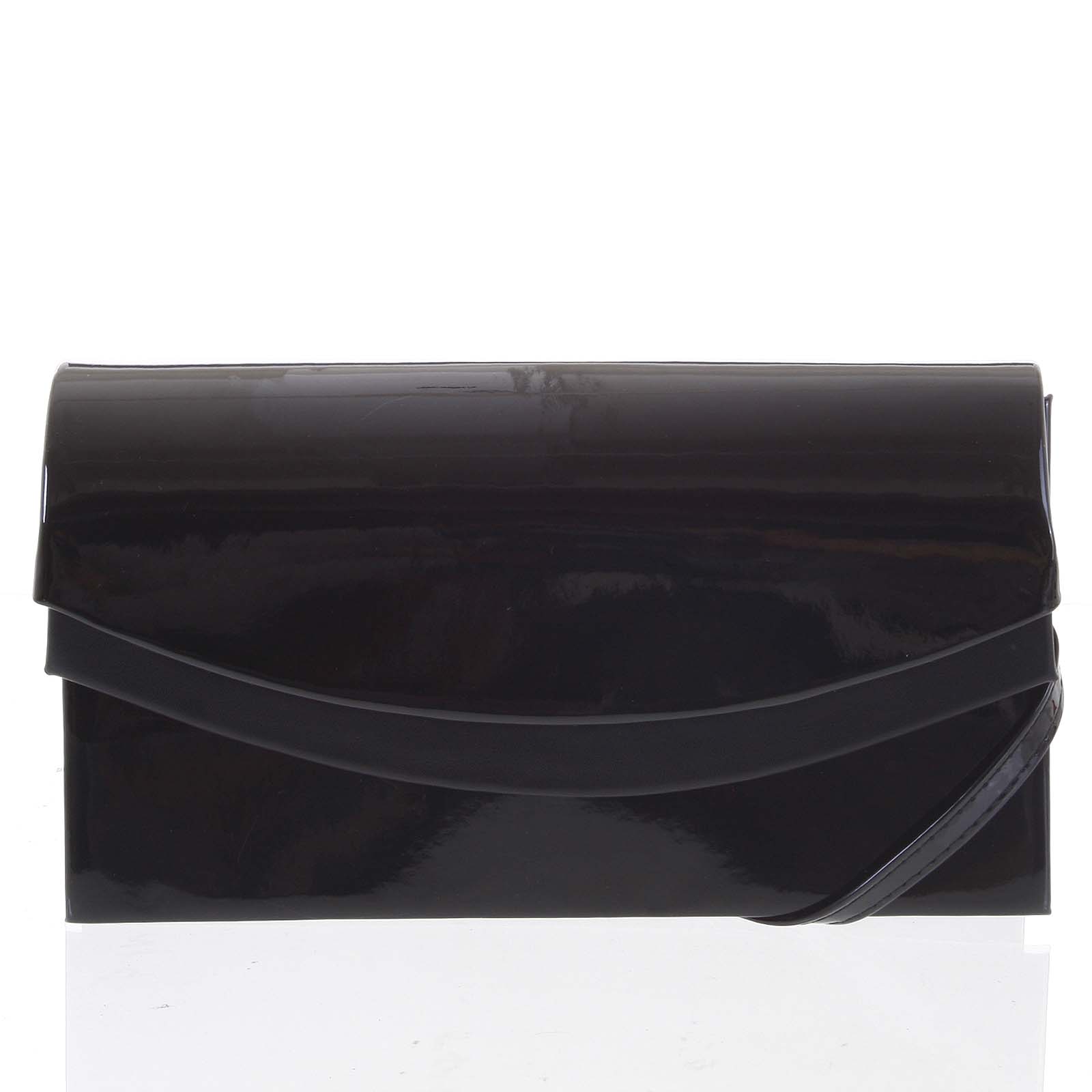 Dámska čierna elegantná lesklá listová kabelka - Delami Wave