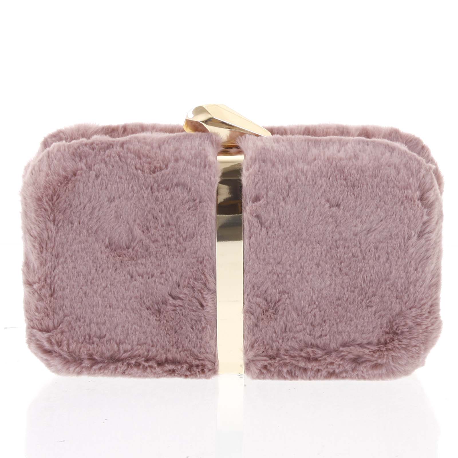 Originálna dámska plyšová listová kabelka v staroružovej farbe - Delami