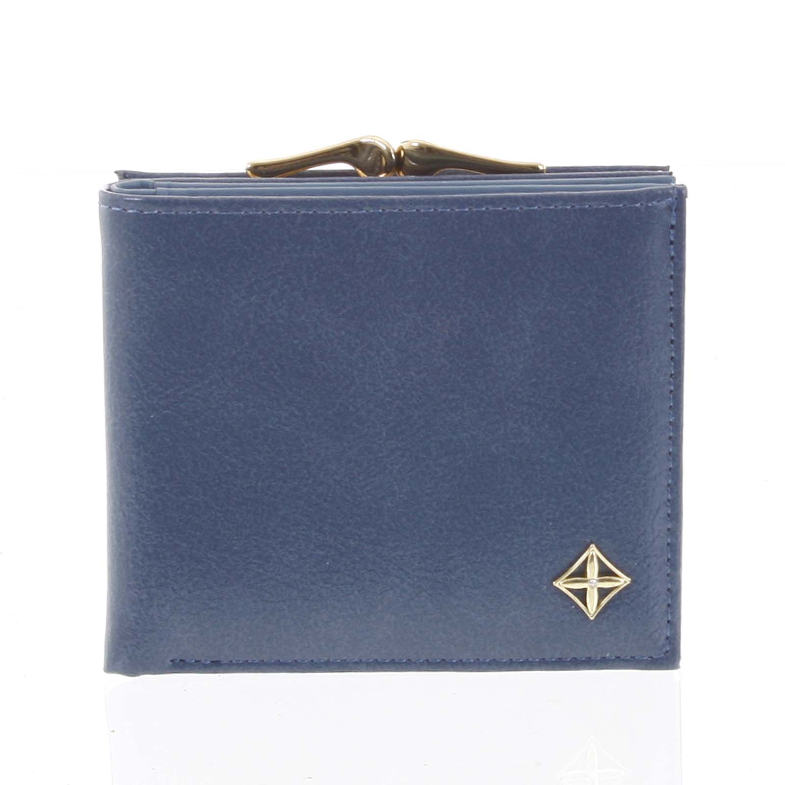 Moderná menšia dámska modrá peňaženka - Milano Design SF1814