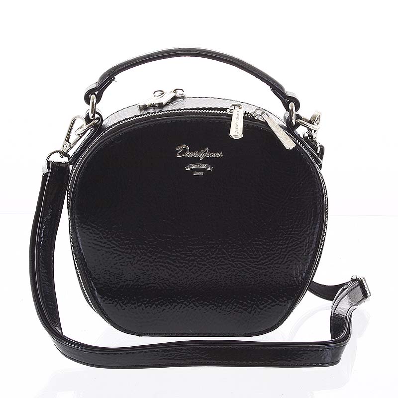 Exkluzívna dámska lesklá crossbody kabelka čierna - David Jones Lucile