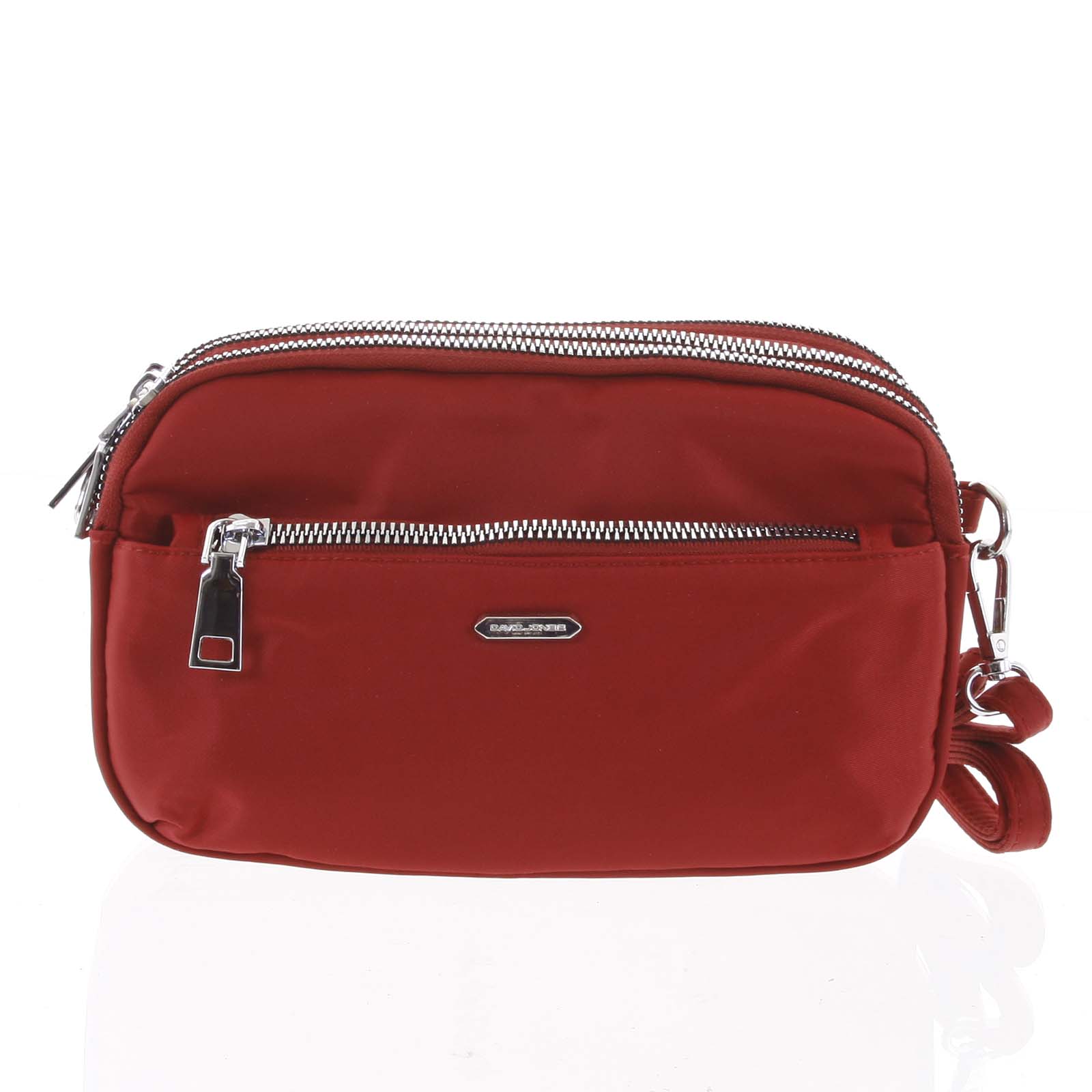 Štýlová malá dámska crossbody kabelka tmavočervená - David Jones Lizbeth