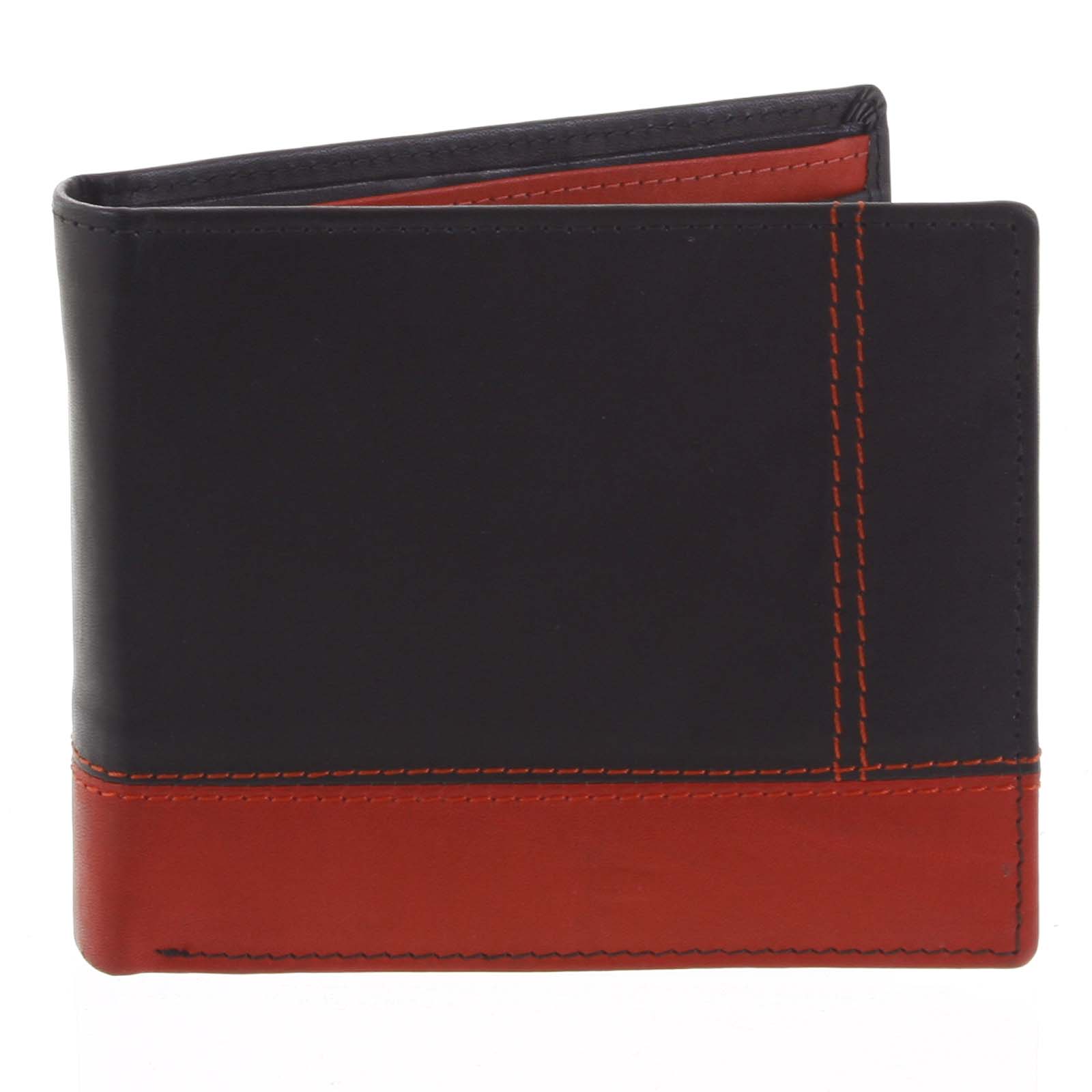 Praktická pánska voľná čierno červená peňaženka - Diviley Unibertsoa