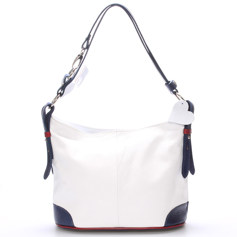 Biela kožená kabelka cez plece crossbody ItalY Harmony