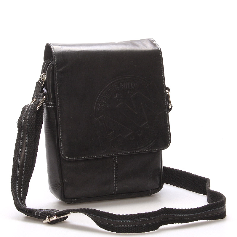 Pánska kožená taška na doklady čierna - WILD Connor