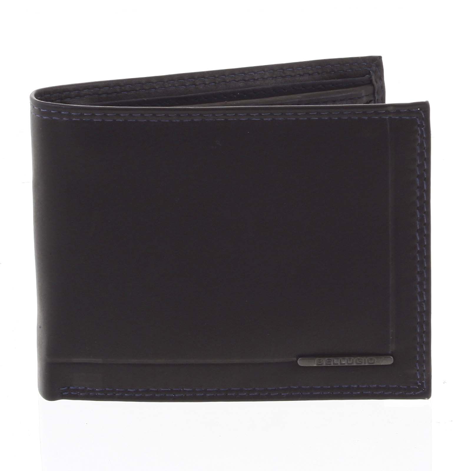 Pánska voľná prešívaná peňaženka čierno-modrá - Bellugio Pann