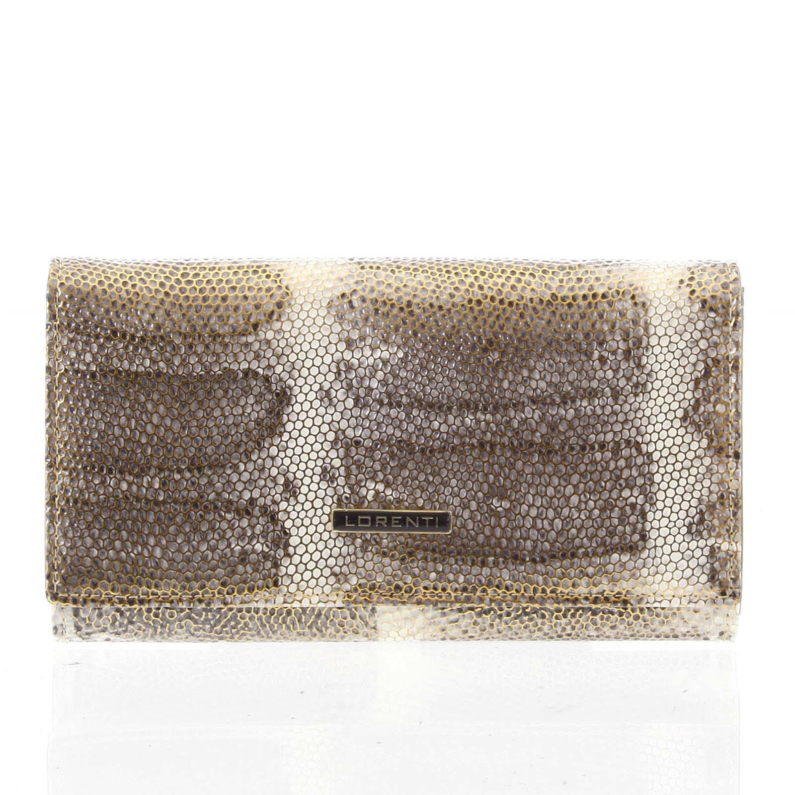 Luxusná hadí kožená zlatá peňaženka s odleskom - Lorenti 114SH