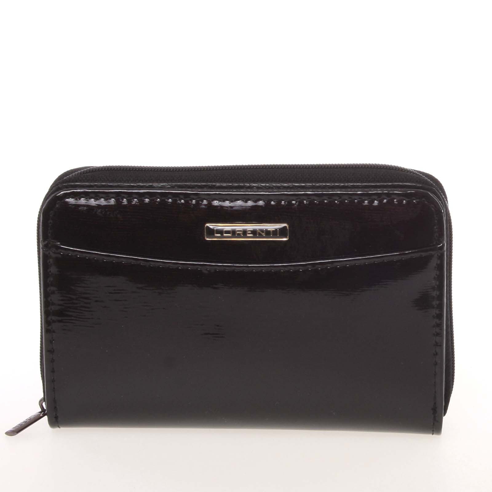 Luxusná dámska lakovaná kožená peňaženka čierna - Lorenti 0112SH