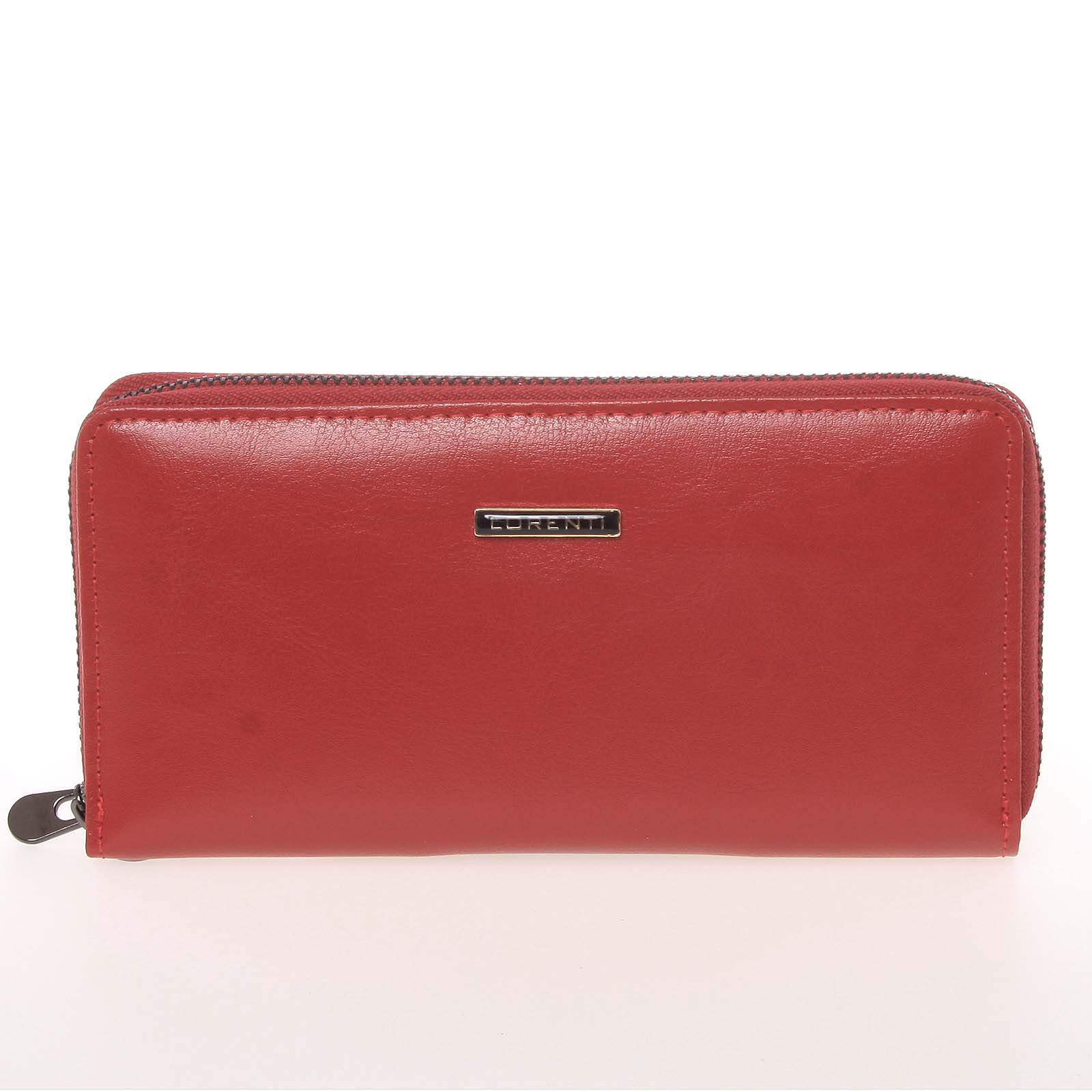 Väčšia dámska kožená červená peňaženka na zips - Lorenti GF119SL