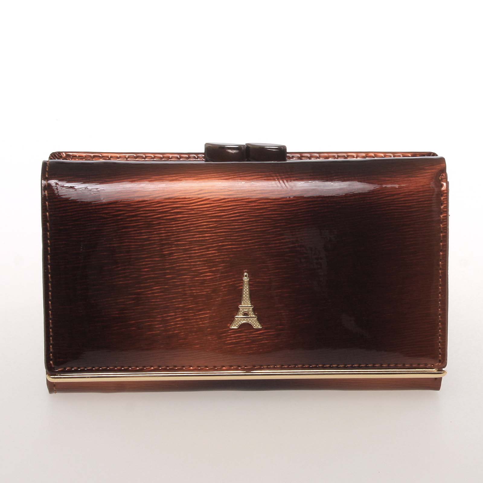 Exkluzívna stredná kožená dámska peňaženka hnedá - PARIS 55020DSHK