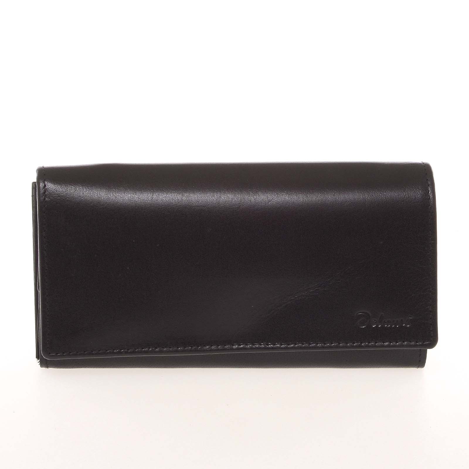 Kvalitná dámska kožená čierna peňaženka - Delami BAGL04104