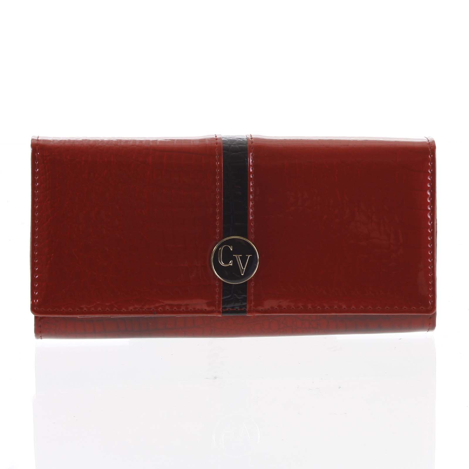 Dámska peňaženka kožená lakovaná červená - Cavaldi H243