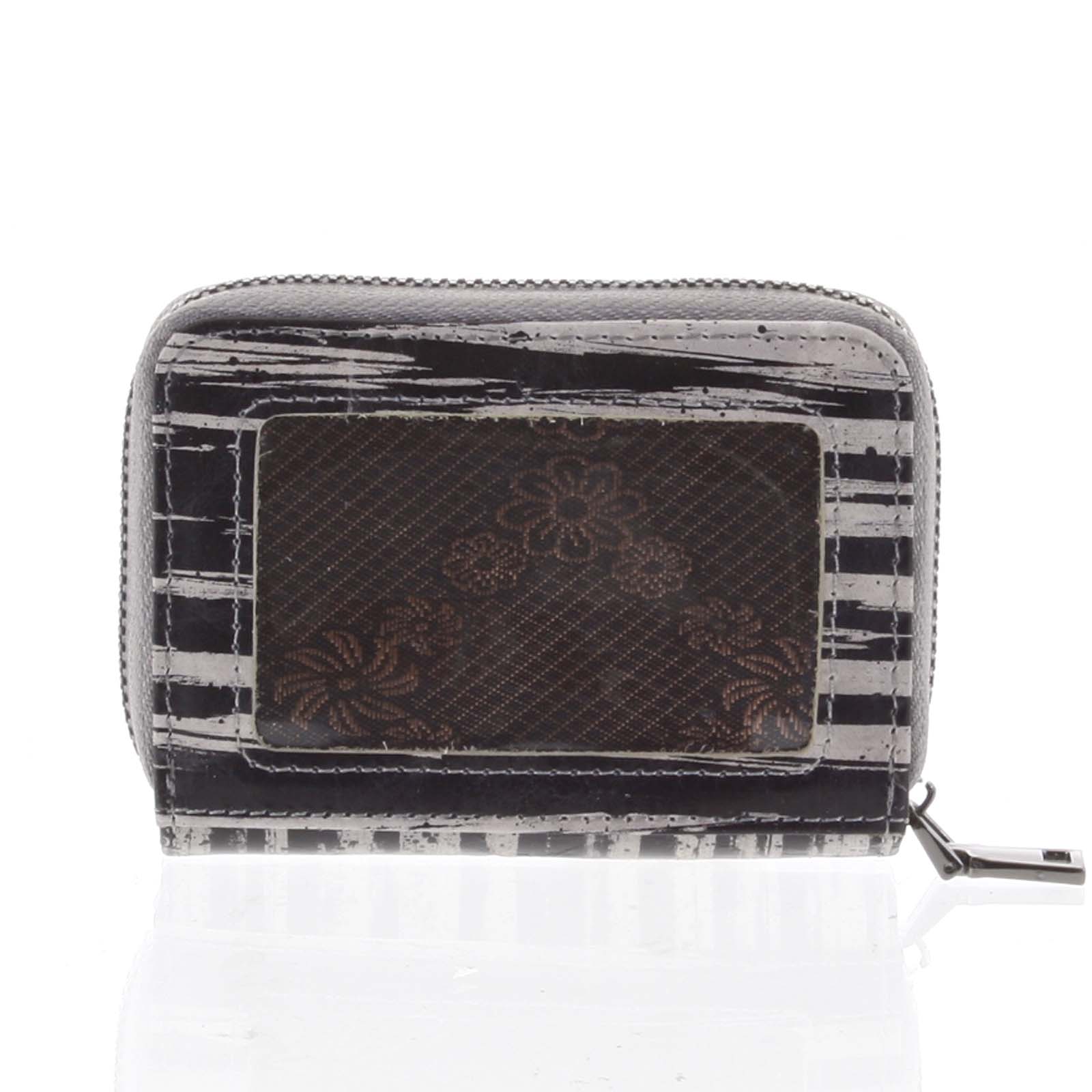 Malá dámska peňaženka kožená čierno-sivá - Rovicky 5157