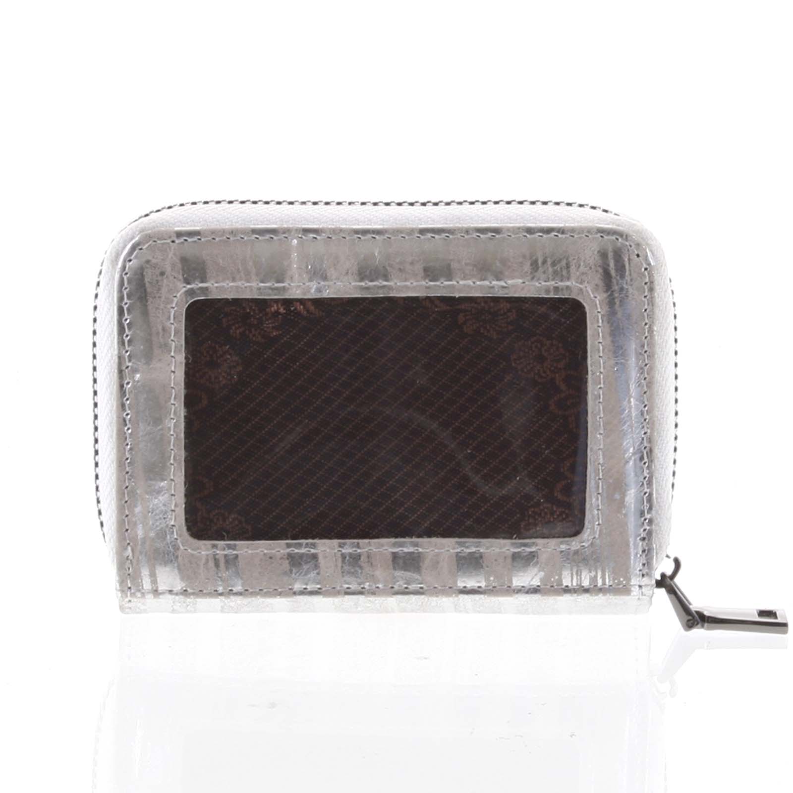 Malá dámska peňaženka kožená strieborná - Rovicky 5157