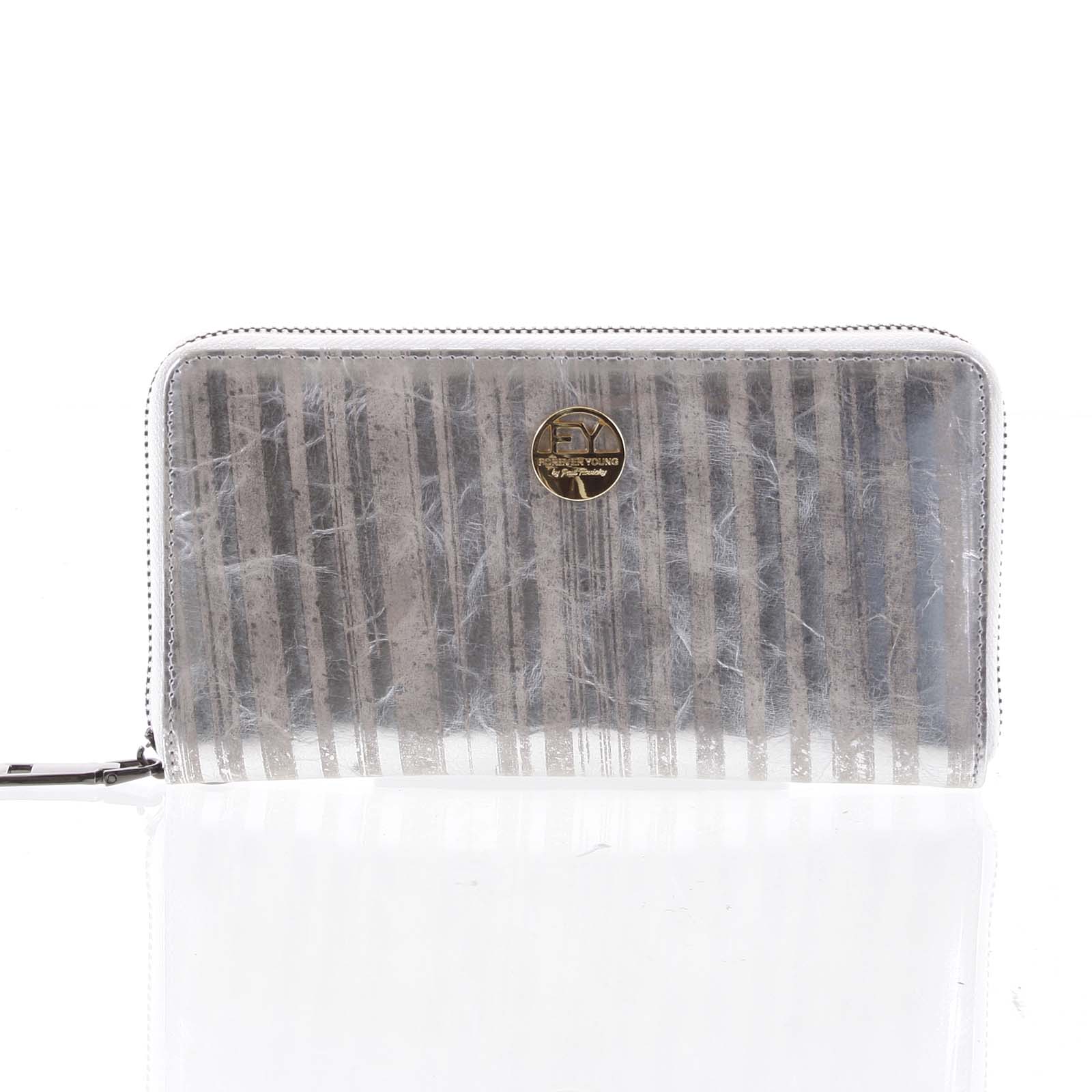 Luxusná dámska kožená peňaženka púzdro strieborné - Rovicky 76119