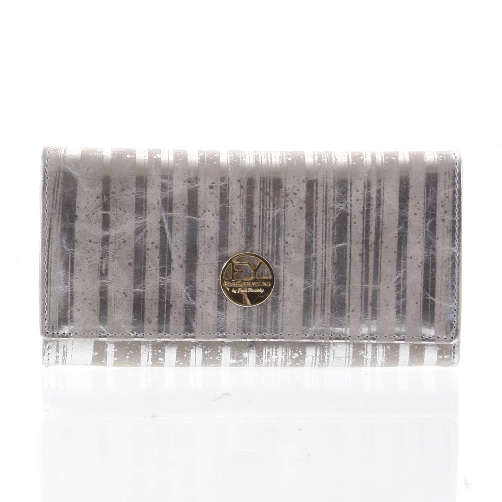 Elegantná dámska kožená peňaženka strieborná - Rovicky 64003