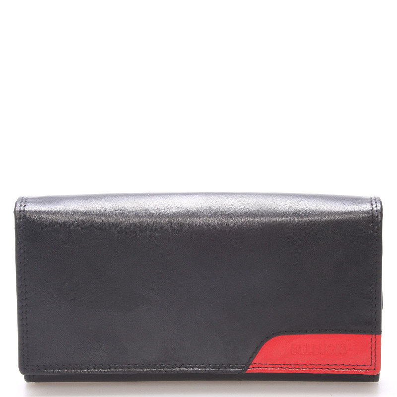 Veľká štýlová dámska kožená peňaženka čierna - Bellugio Calixte