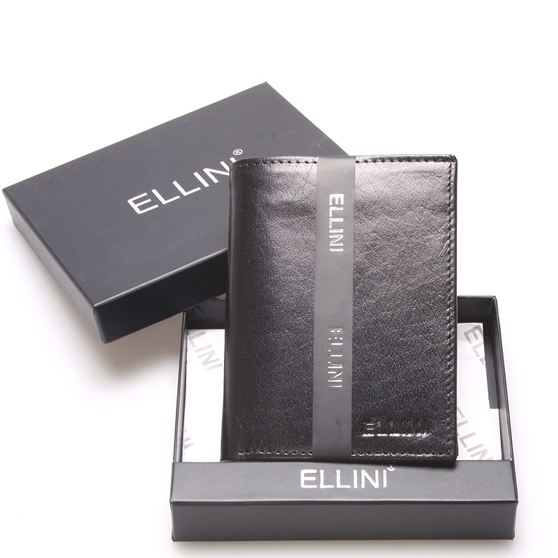 Elegantná pánska kožená peňaženka čierna - Ellina Daemon