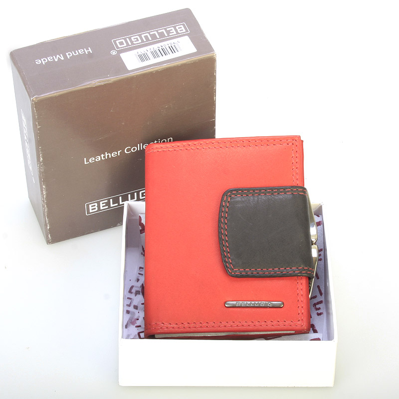 Štýlová malá dámska kožená peňaženka červená - Bellugio Gredel