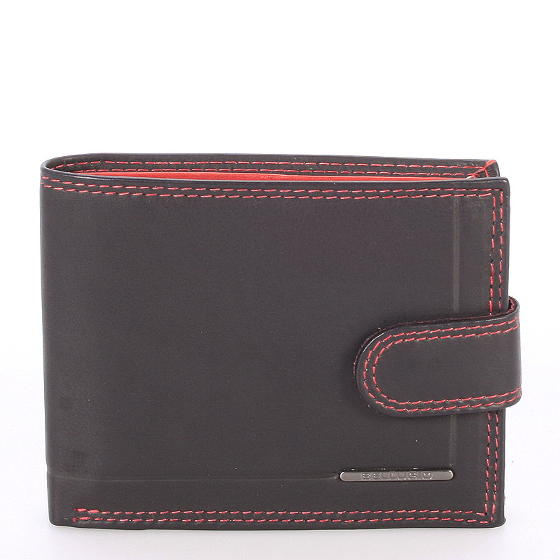 Pánska kožená peňaženka čierno červená - Bellugio Eurus