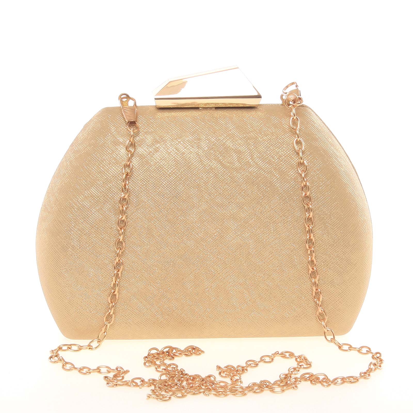 Módna dámska večerná listová kabelka zlatá - Delami 2902