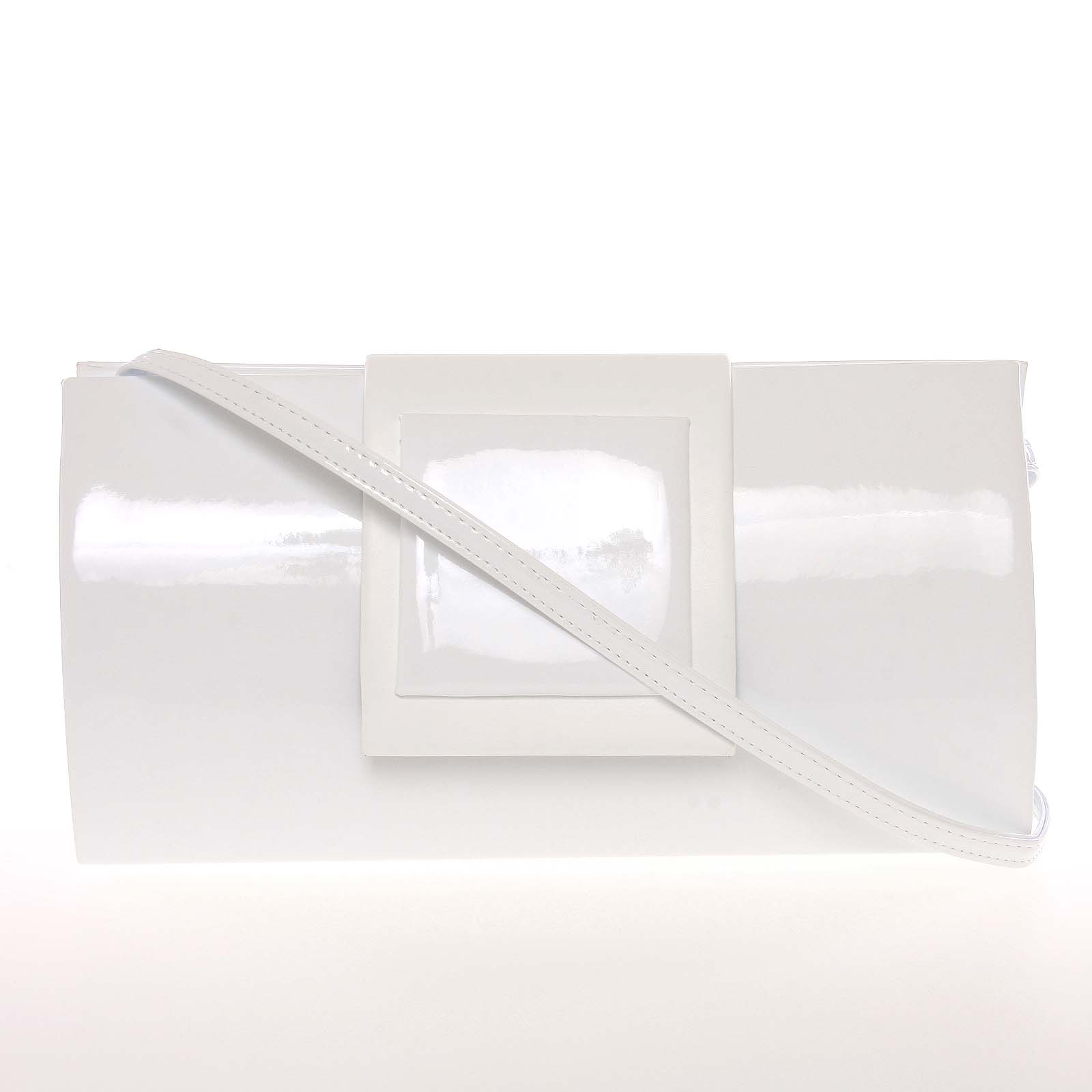 Dámska listová kabelka lakovaná biela - Royal Style Erna