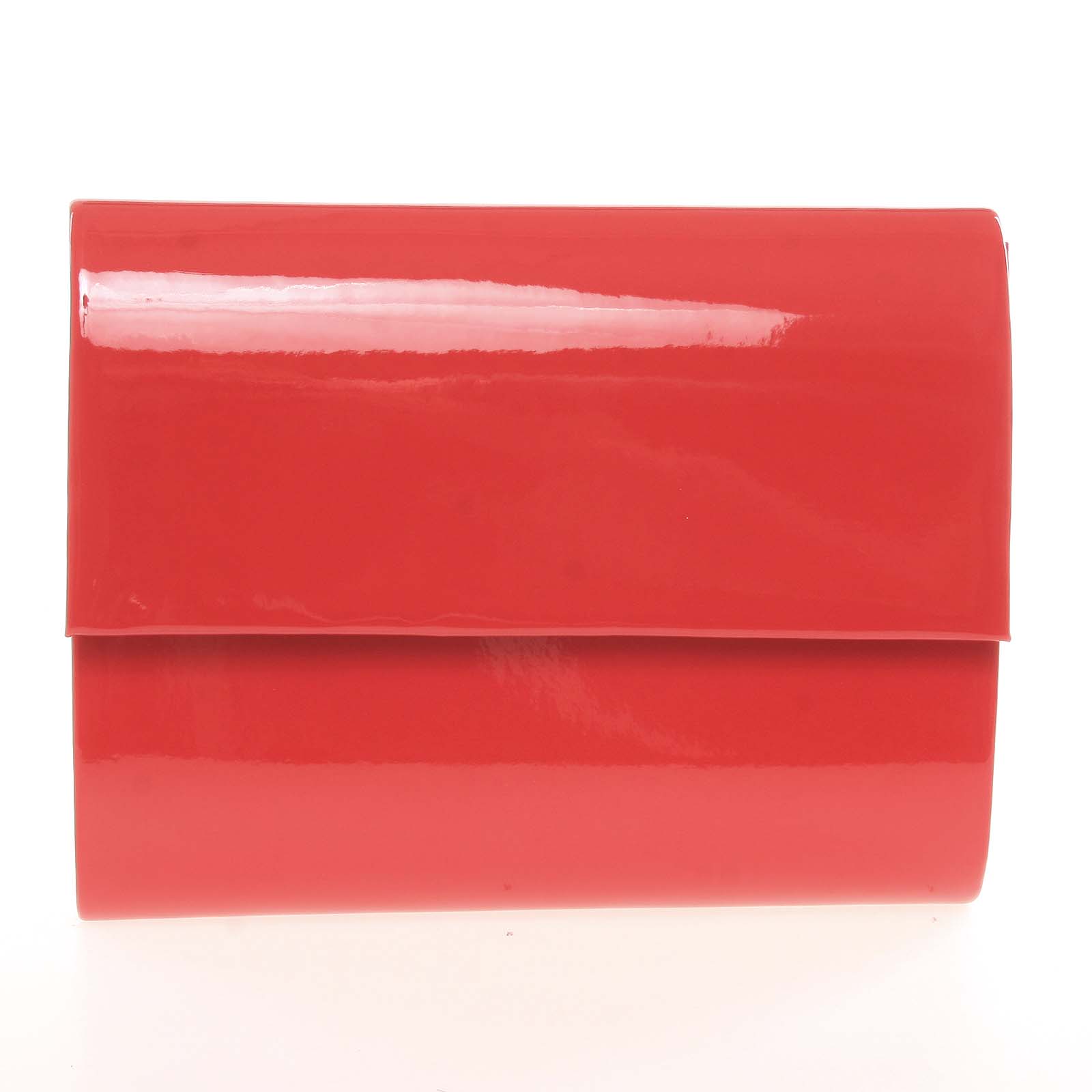 Stredná dámska elegantná listová kabelka červená lesklá - Delami Sandiego