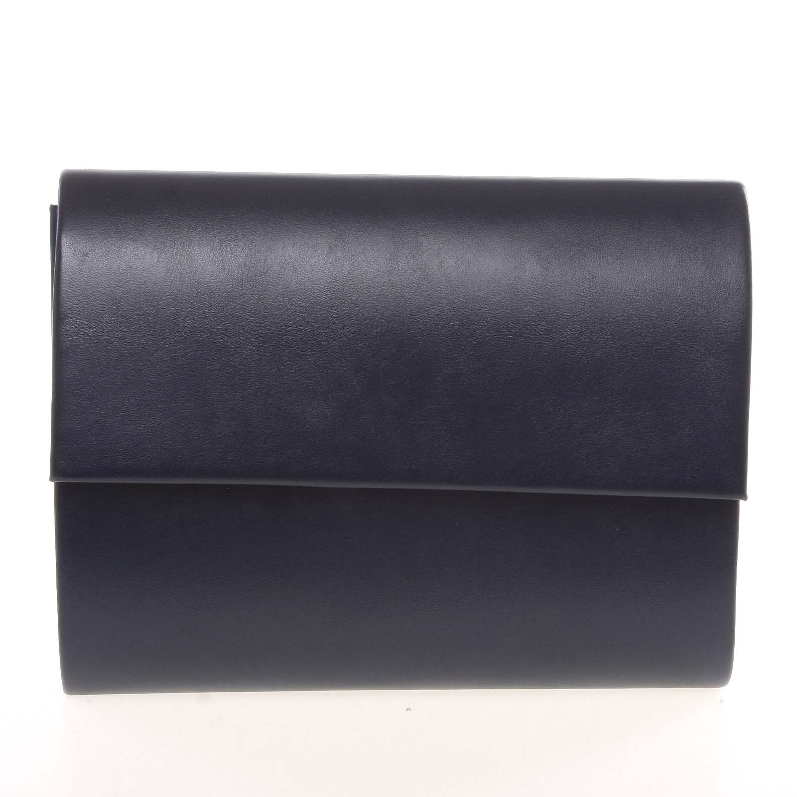 Stredná dámska elegantná listová kabelka tmavomodrá matná - Delami Sandiego