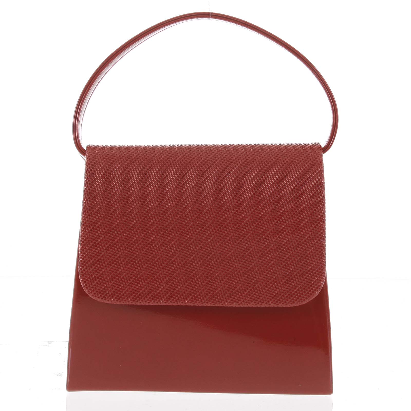 Luxusná dámska listová kabelka/kabelka červená so vzorovanou klopou - Delami DM103