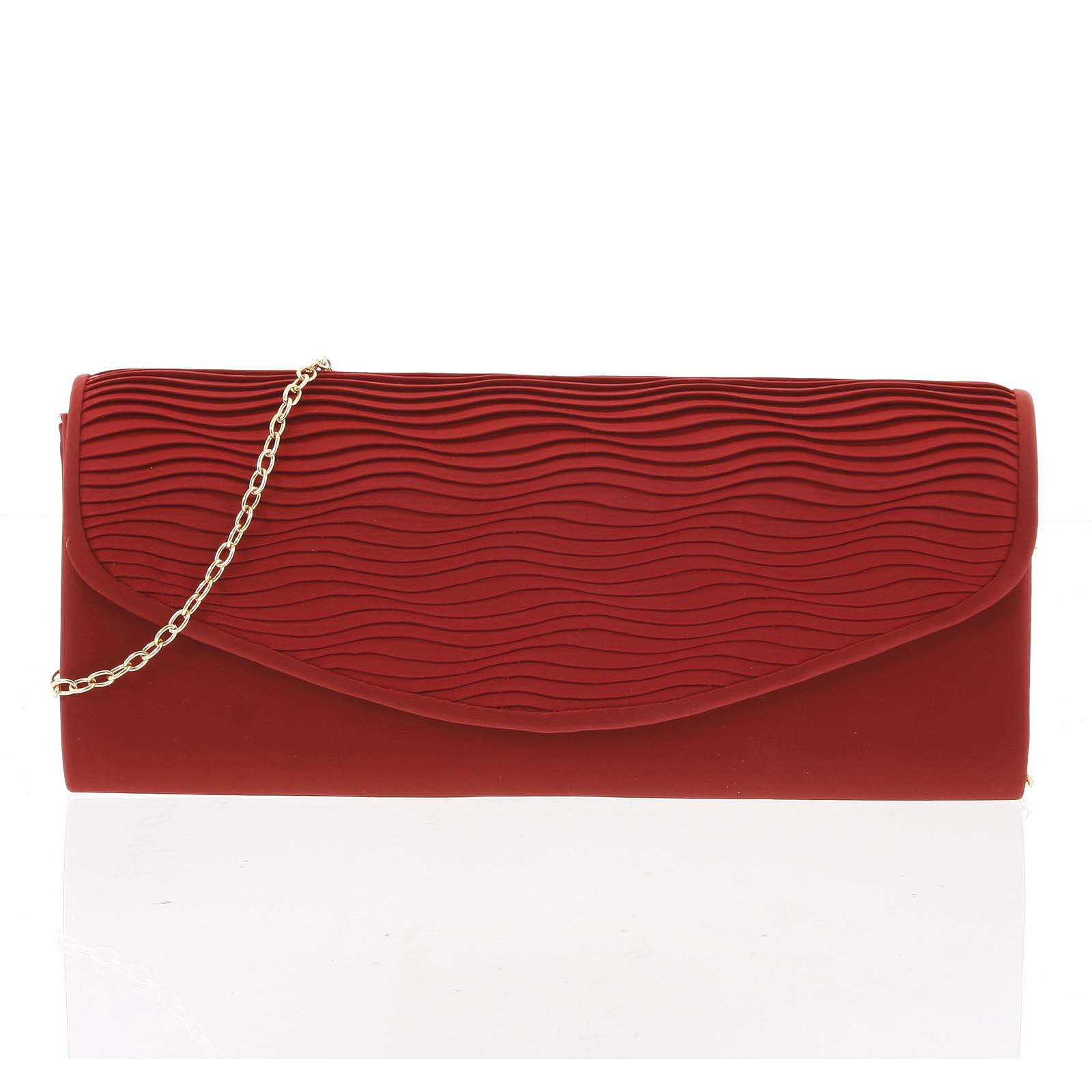 Atraktívna dámska saténová tmavočervená listová kabelka - Delami K016