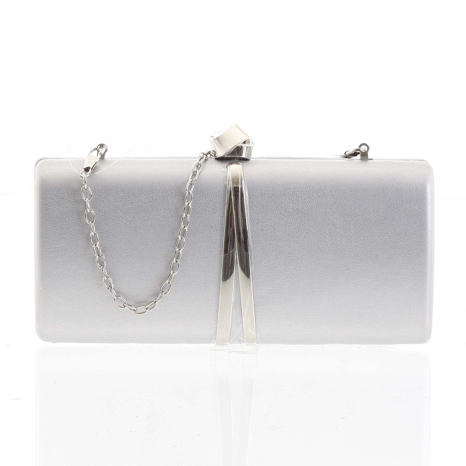 Exkluzívna malá dámska listová kabelka strieborná - Delami ZL2097