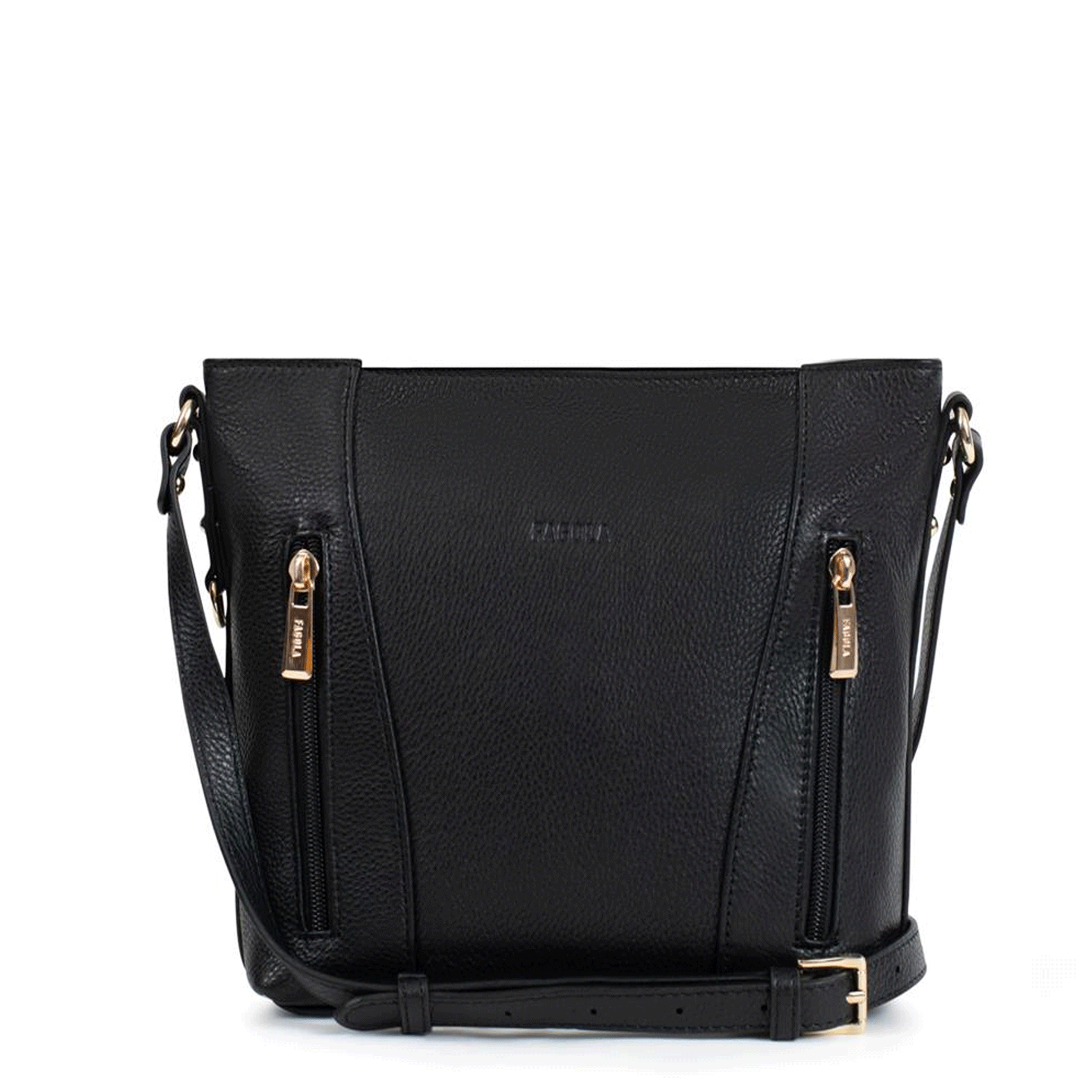 Dámska kožená kabelka cez rameno čierna - Fagola Preira