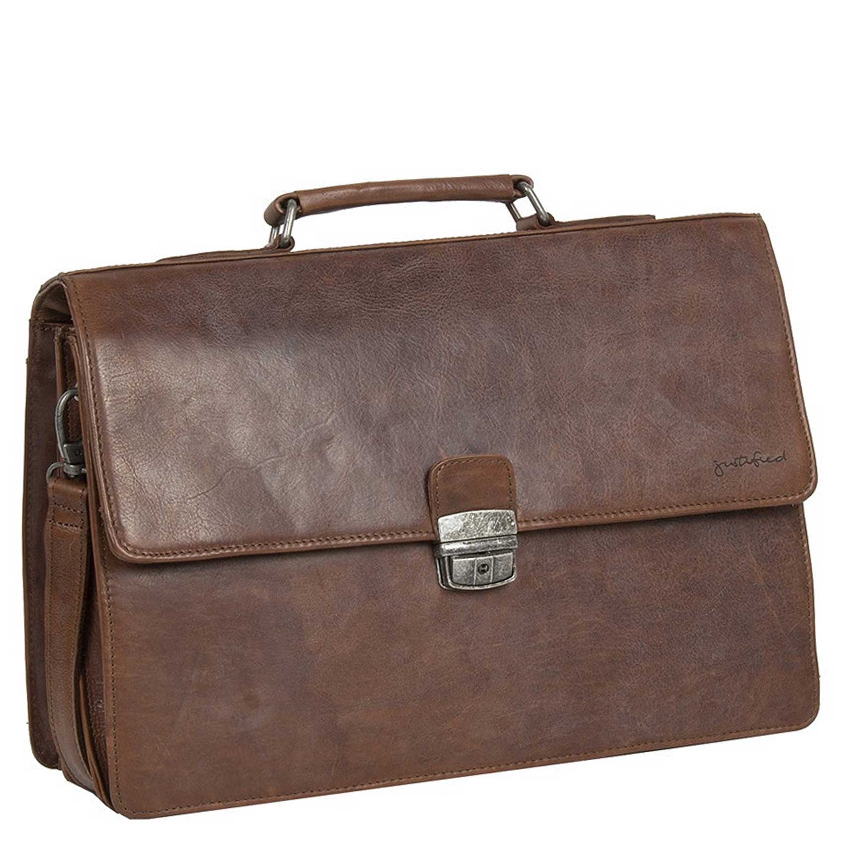 Pánska kožená aktovka hnedá - Justified Cornwall