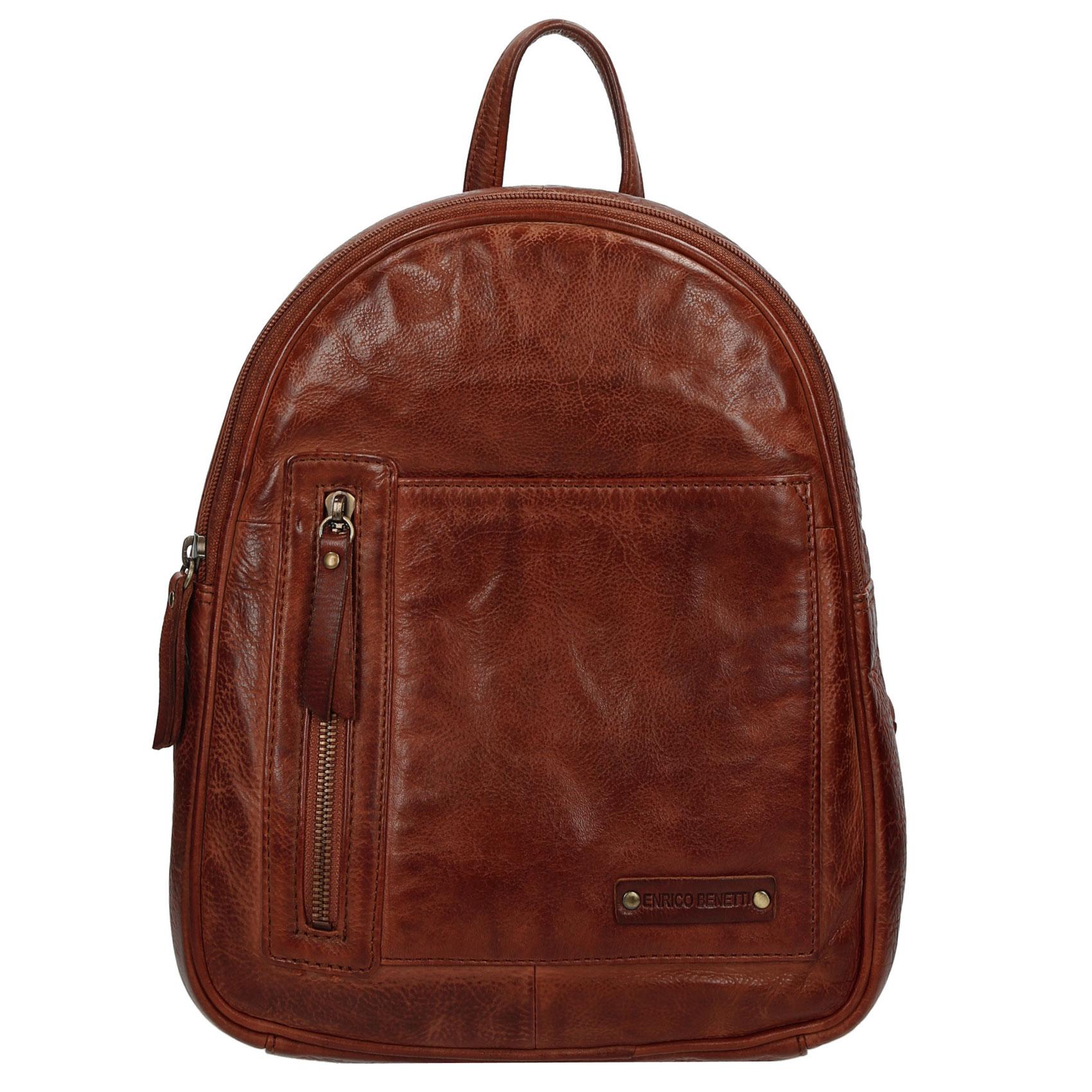 Dámsky luxusný kožený batôžtek hnedý - Enrico Benetti Broof