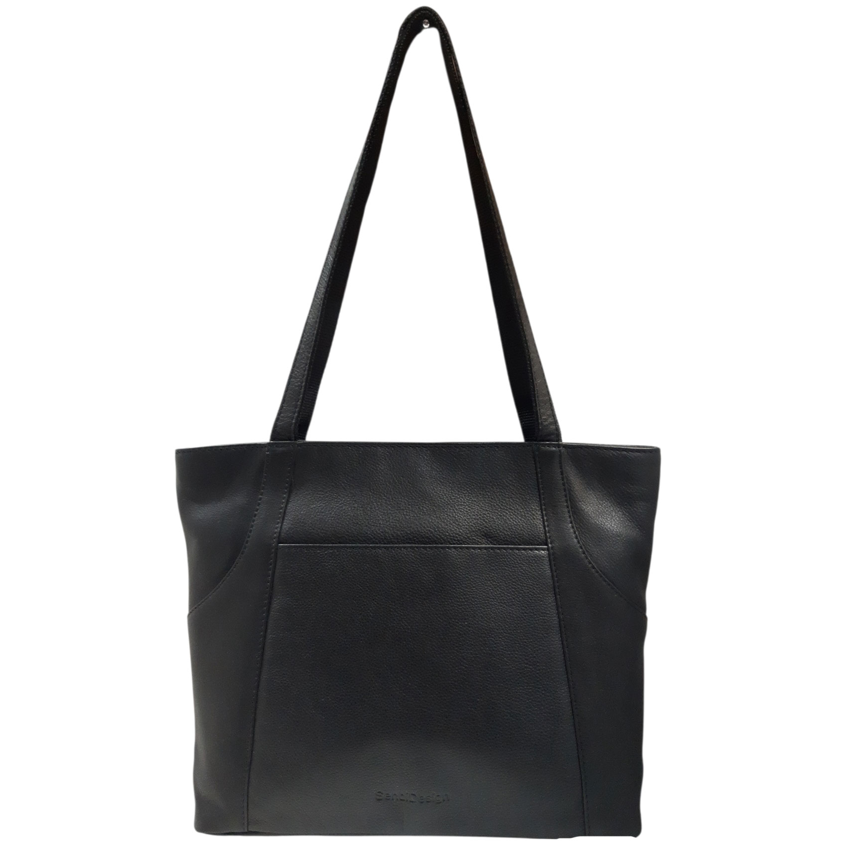 Dámska kožená kabelka cez rameno čierna - Sendi Design Doriane